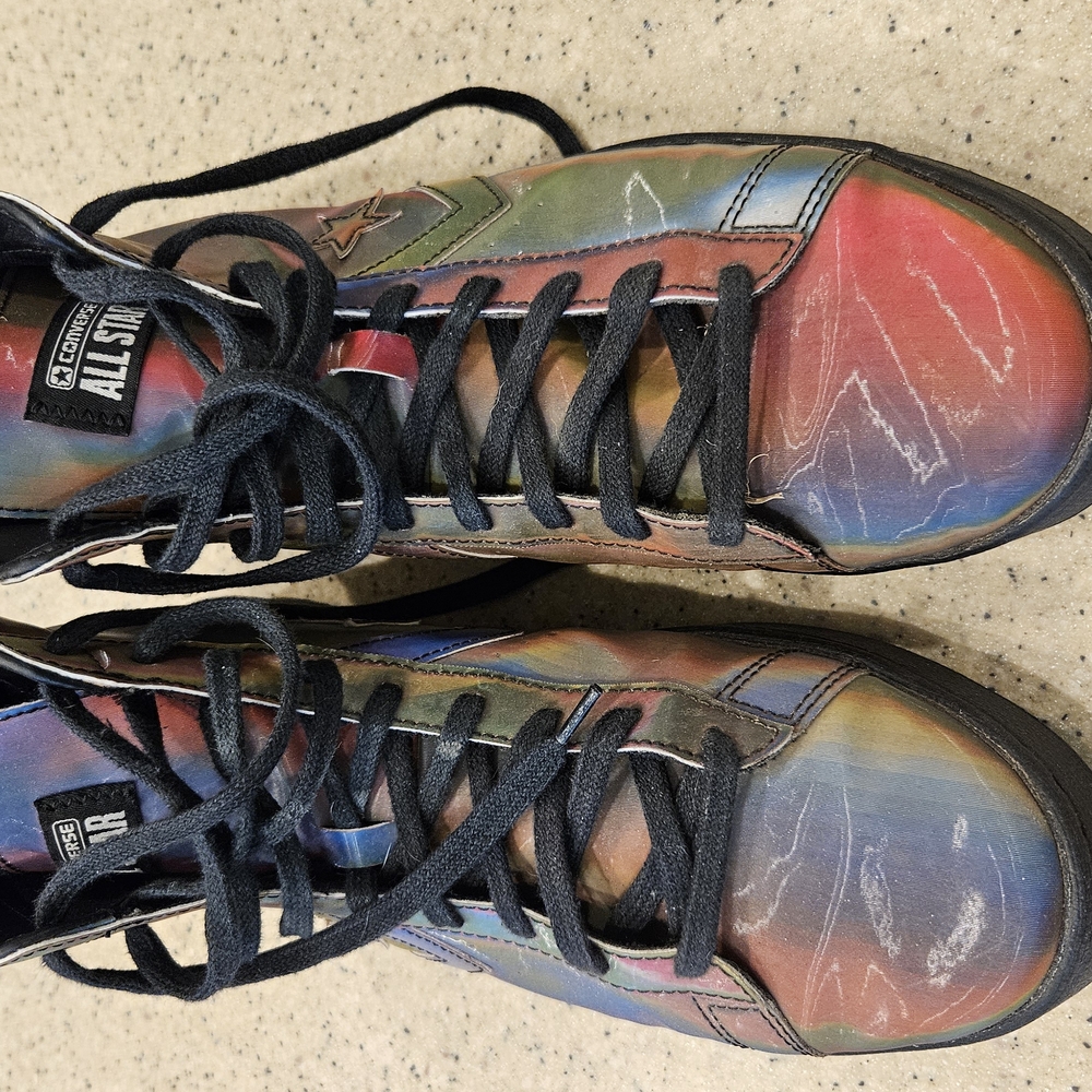 Converse Iridescent High-Top Sneakers with Leather Finish - Picture 3 of 6